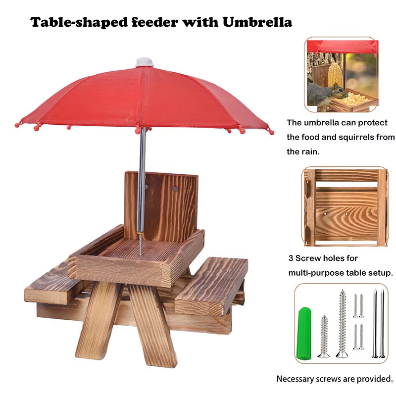 Bench Hanging Feeding Table Mini Umbrella Ornament